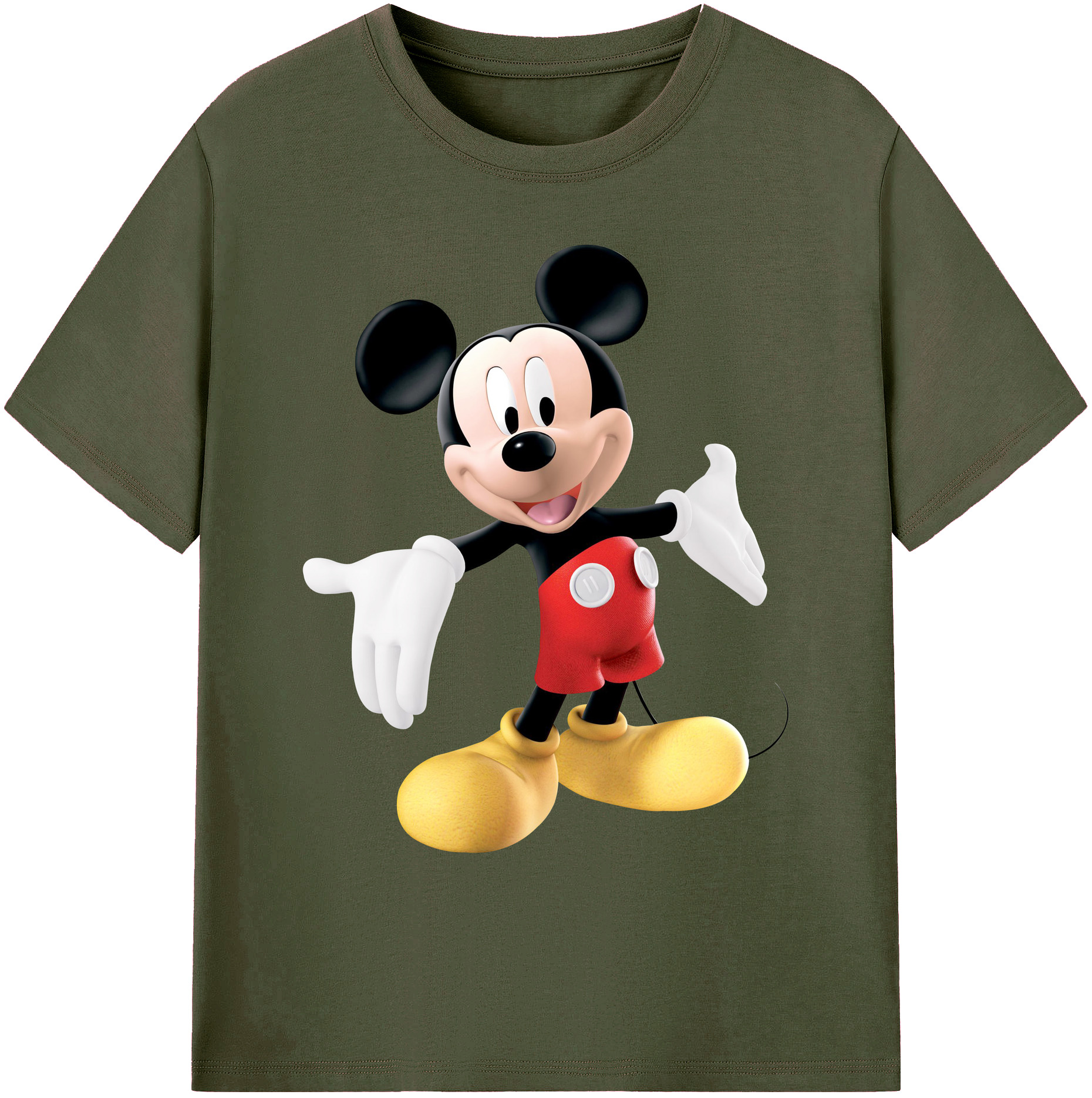 ミッキーマウス Mickey Mouse 綿100％ メンズ半袖Tシャツ｜肌触りやわらか＆通気性